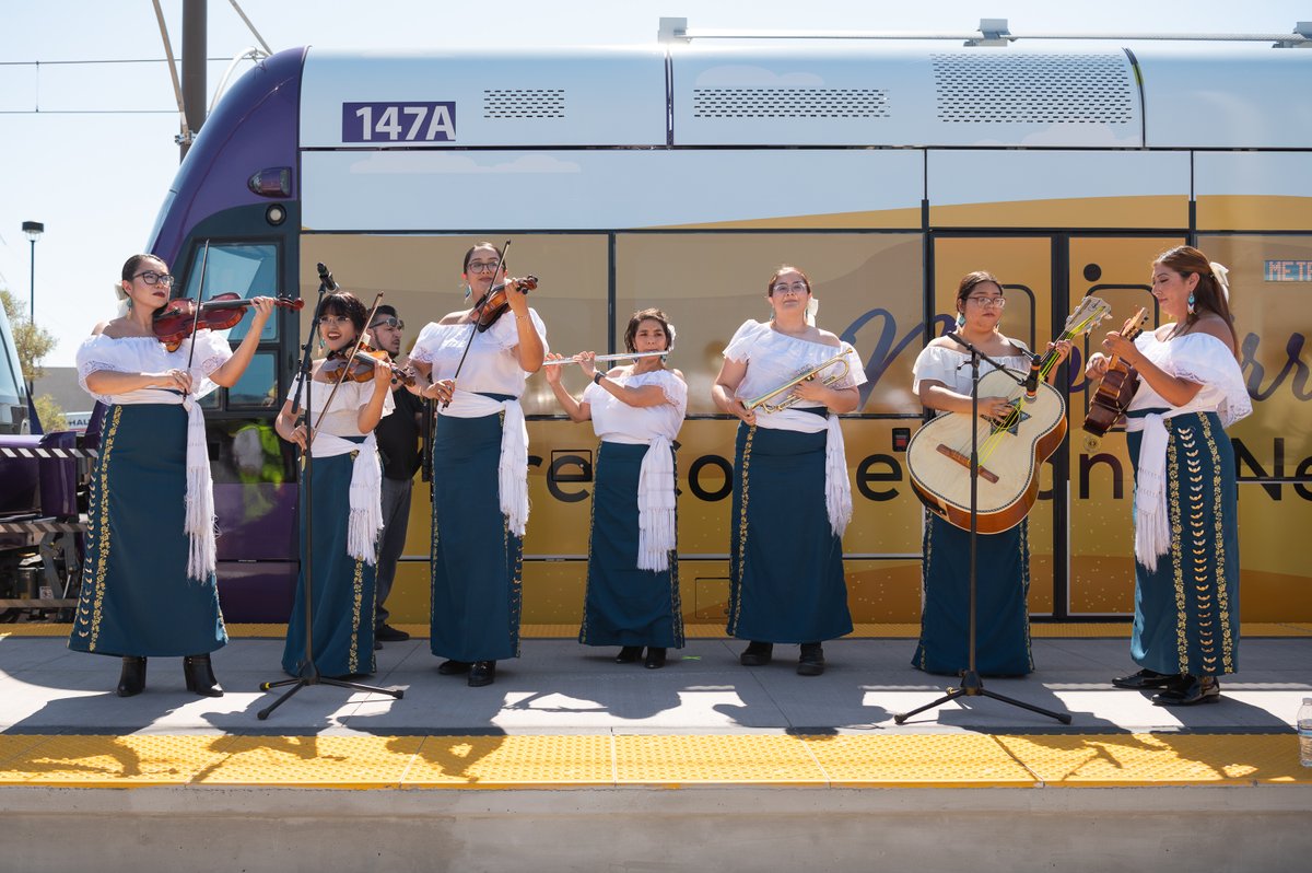 It’s been just a little over two weeks since the new light rail South Central Extension, funded in part by #Prop400, opened in the MAG region. How much are you loving the new smooth rides from South Phoenix to downtown and beyond? 🤩 #Prop400atWork Photos by @ValleyMetro