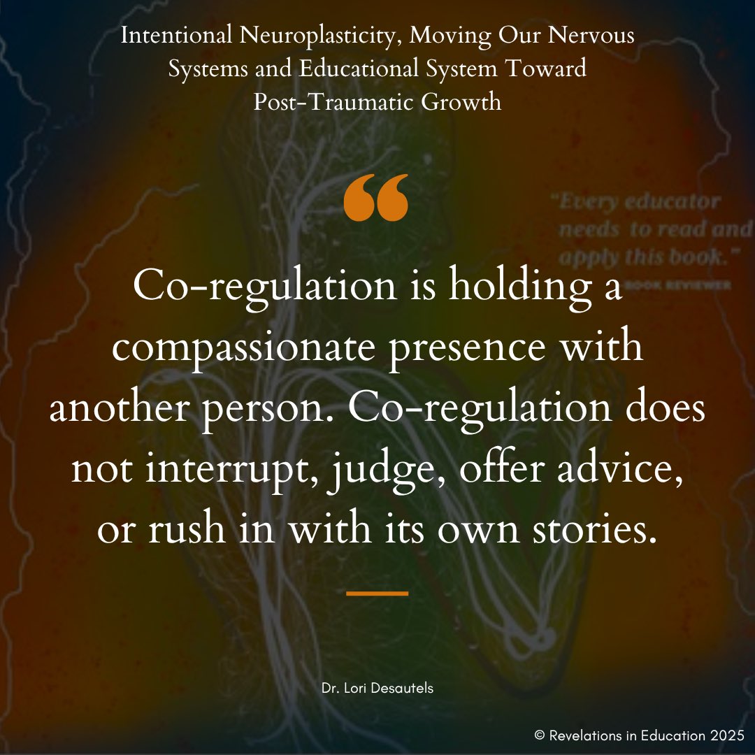 Co-regulation 💗 What is it? What is it not? 

#nervoussystem #connection #student #children #youth #educator #revelationsineducation #appliededucationalneuroscience #coregulation