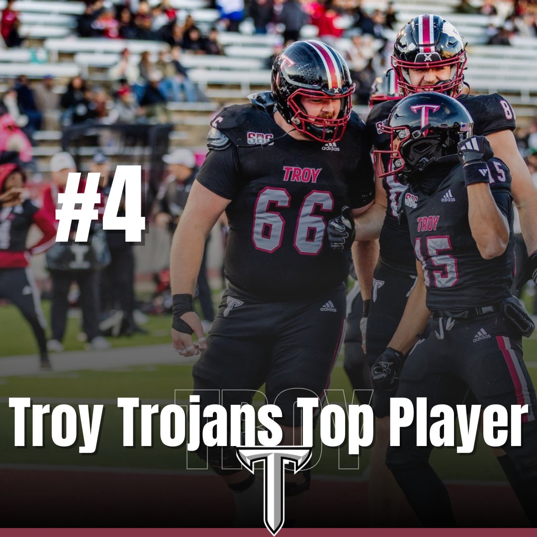 troy_report's tweet photo. TROY Football Preview 2025: No. 4 – Eli Russ, OG (Senior) @TroyTrojansFB 

Eli Russ returns as one of Troy’s most valuable offensive linemen heading into the 2025 season. The 6’4”, 313-pound senior from Ardmore, Oklahoma (Plainview HS) was a critical piece of the Trojans' front five last season, earning All-Sun Belt Honorable Mention honors.

In 2024, Russ started nine games, splitting time between center and left guard, where he started the final six contests. Despite missing three games due to injury, Russ was Troy’s highest-graded pass blocker according to Pro Football Focus, allowing just one sack in 265 pass-blocking snaps. His consistency was unmatched, posting 100% efficiency ratings in five games.

Russ helped anchor a line that supported a 1,000-yard rusher and a 1,000-yard receiver, marking just the third time in program history that feat has been accomplished in the same season. His leadership, versatility, and elite pass protection will be essential as the Trojans look to maintain offensive balance and protect their quarterback in 2025.

A respected voice in the locker room, Russ is a member of the Troy Football Leadership Council and represented the Trojans at Sun Belt Football Media Day. Fully healthy, Russ is poised to be one of the best interior linemen in the conference this season.

#TroyReport #TroyTrojans