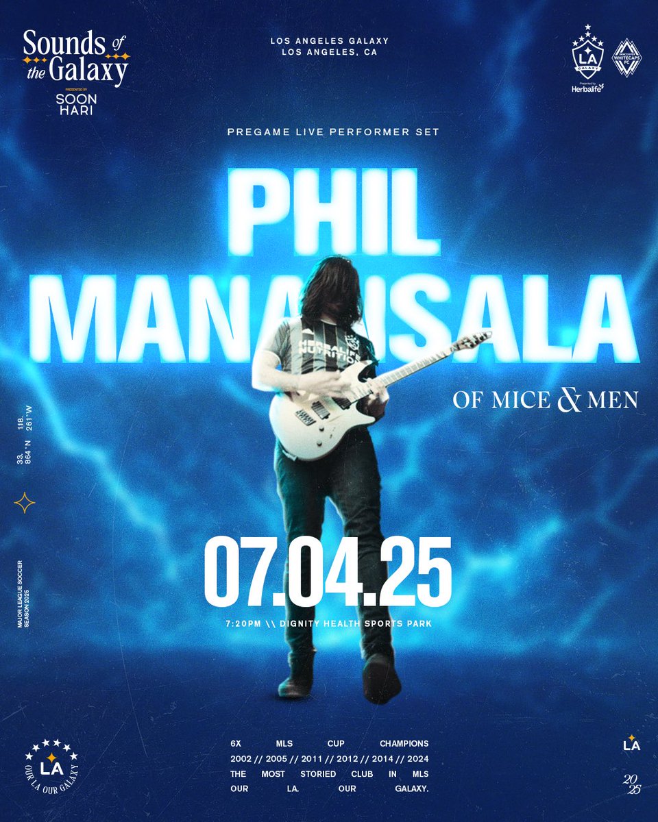 Of Mice &amp; Men’s, Phil Mananasala takes the Sounds of the Galaxy stage on July 4th! 

🎟️: bit.ly/4lhX3aW | <a href="/soonhariusa/">SOONHARI</a>