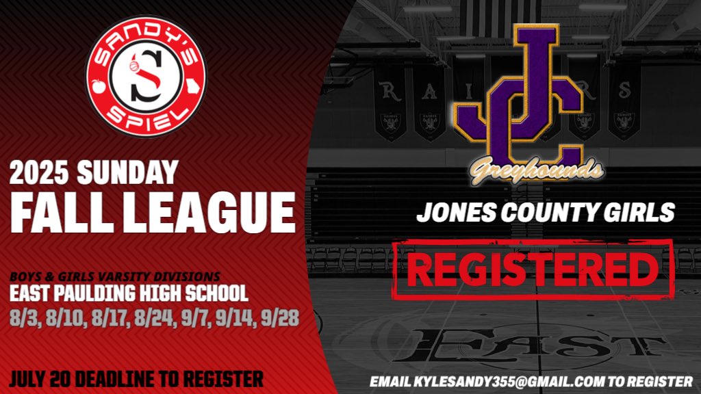 Sandy's Spiel (@sandysspiel) on Twitter photo Welcome <a href="/JCLadyHounds/">Jones County Lady Greyhounds</a> to the #SandysSpielFallLeague!
🚨JULY 20 REGISTRATION DEADLINE🚨
JOIN THEM: sandysspiel.com/2025-sandys-sp… Welcome <a href="/JCLadyHounds/">Jones County Lady Greyhounds</a> to the #SandysSpielFallLeague!
🚨JULY 20 REGISTRATION DEADLINE🚨
JOIN THEM: sandysspiel.com/2025-sandys-sp…