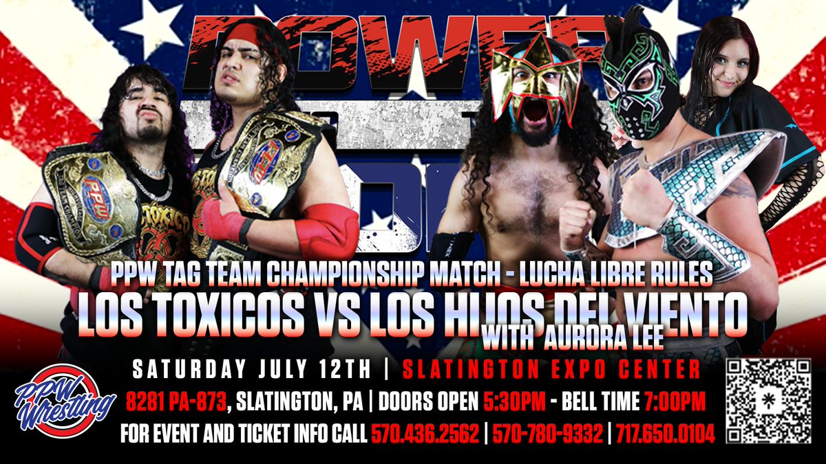 Luck was on the side of Los Hijos del Viento at Next Level, and they made the most of it with a gauntlet match victory + a shot at Los Toxicos and their PPW Tag Titles. 

That match happens on 7/12 under Lucha Libre Rules! 

🎟️: ppwwrestling.com/shop 
🎨: <a href="/bm2kx/">Lor Diaz</a>