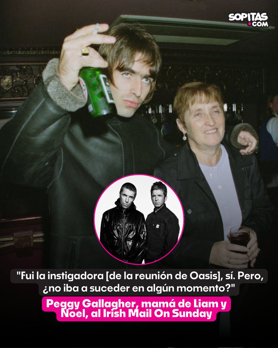 Señora Peggy Gallagher, le debemos tanto. 🥹🙌

La mamá de Liam y Noel Gallagher reveló en una entrevista al Irish Mail On Sunday que ella fue la que prácticamente dio el empujoncito para que la reunión de Oasis sucediera.

Aquí toda la info: tinyurl.com/4f9vh8kj