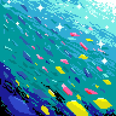 netroco's tweet image. キラキラの海
#pixelart  #ドット絵