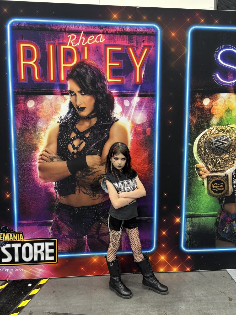 NikG426's tweet photo. @RheaRipley_WWE Here’s one to add to your collection. We didn’t get to see you in Vegas but she was Rhea Ready! 🖤💜@RheaRipley_WWE #miniripley https://t.co/ewG0n1shj7