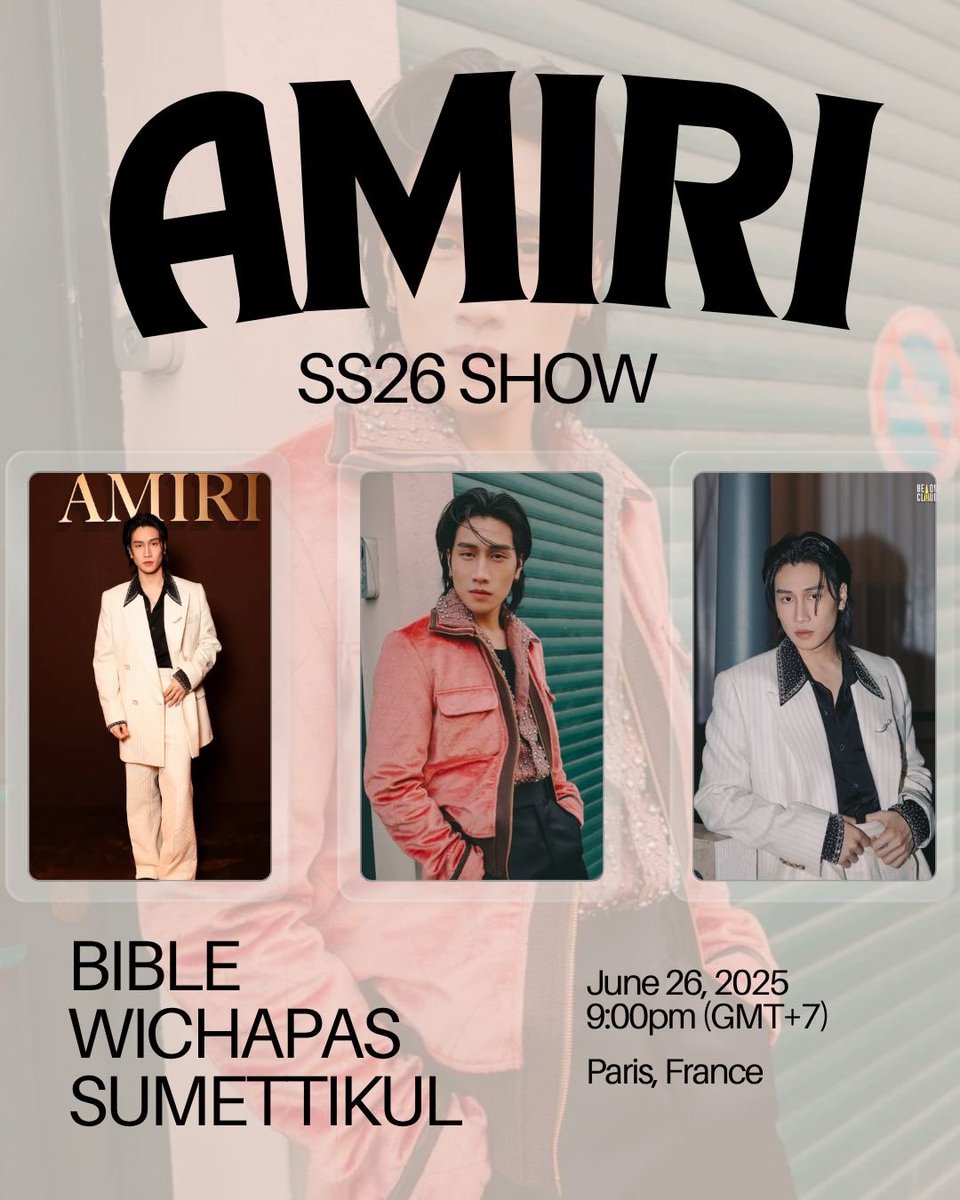 Let’s show up for Bible just like we did during his first fashion show with Amiri! 🔥✨

✅ Set your IG account to public
✅ Like, comment, and share every post featuring Bible
✅ Tag @.amiri &amp; <a href="/biblesumett/">Bsumettikul</a> in your captions or stories
✅ Use the official hashtags

Let’s give it