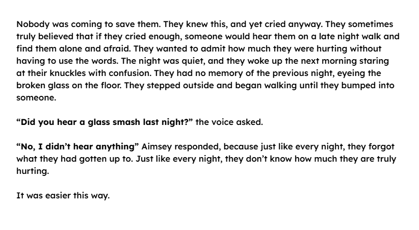 poison bottle

a short and very quick writing of a character!

substance abuse, self harm mentions