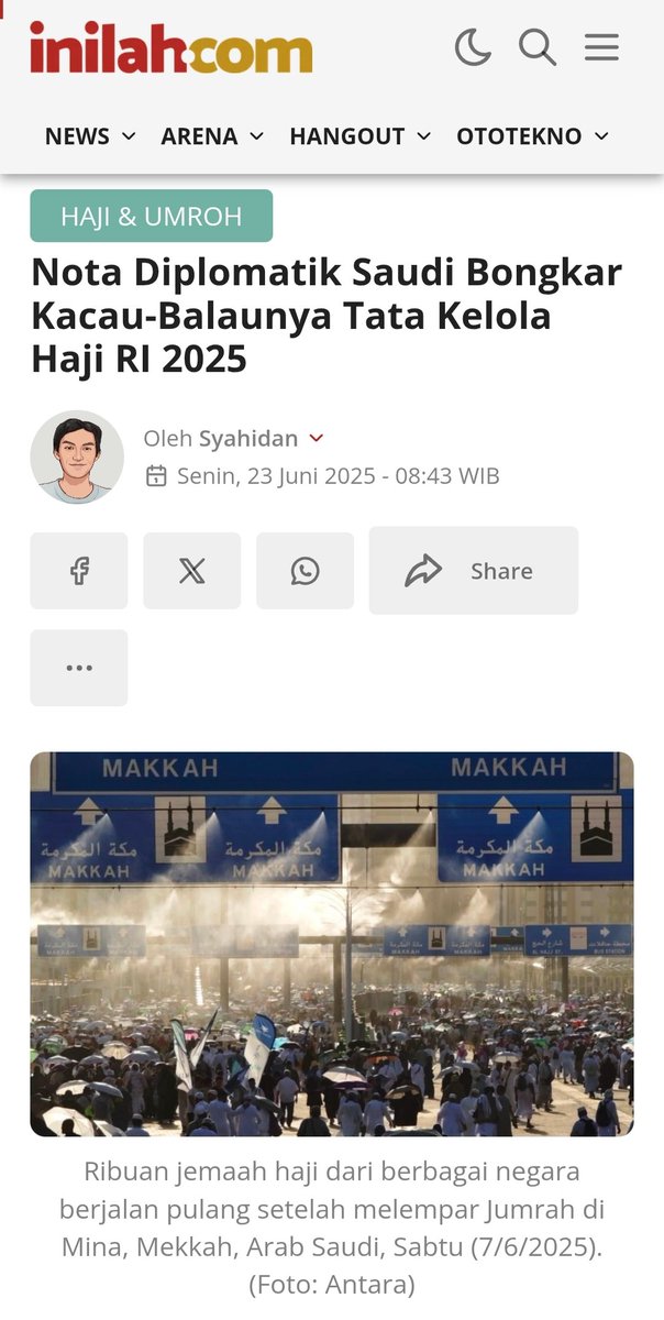 Padahal, bukan sekali dua kali Indonesia memberangkatkan jamaah haji, tapi sudah tak terhitung. Sayangnya, tahun 2025 ini dinilai lebih buruk.

Enam pelanggaran serius yang disampaikan melalui nota diplomatik oleh Kedutaan Besar Arab Saudi menunjukkan ketidaksiapan pemerintah