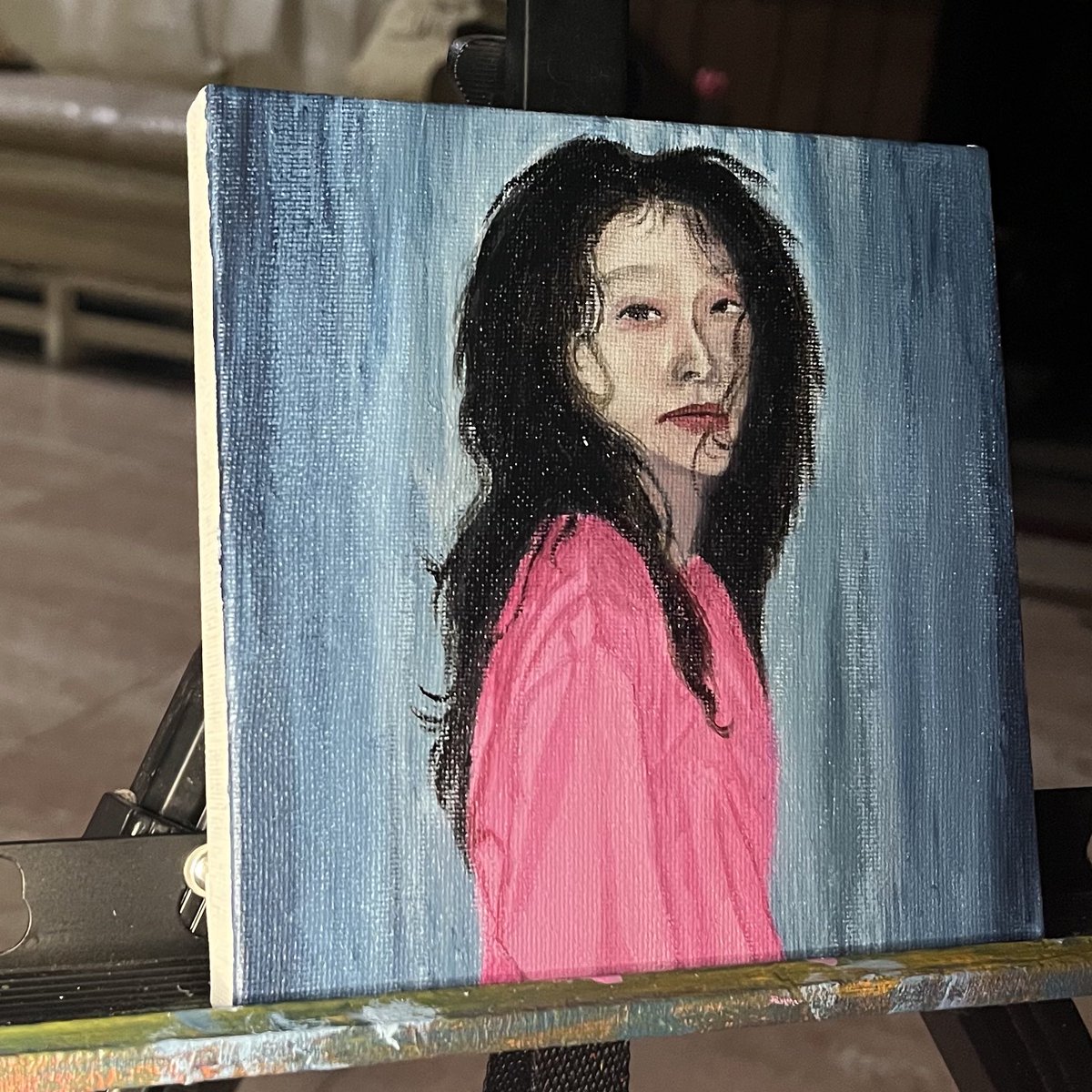 floatingbalon's tweet photo. soulmate (2023) but it’s #kangseulgi 

#seulgi #redvelvet #acrylicpainting #soulmate https://t.co/EdoHQephUL