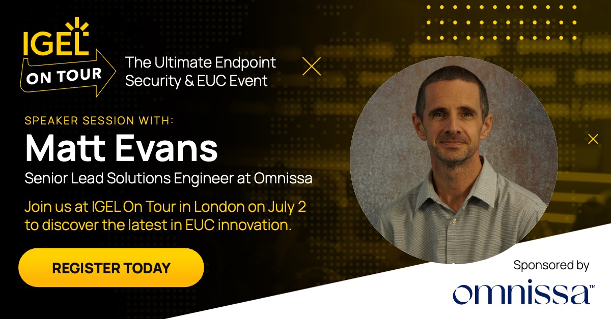 WeAreOmnissa's tweet photo. 🌍 Heading to #IGELOnTour 2025 in London?
Discover how Omnissa App Volumes with Apps on Demand powers “Apps Everywhere” with Windows app delivery + simplified hybrid management.
📍 July 2, 2025 | Royal Society of Arts
🔗 Register: https://t.co/t44ZIiQRJr
#AppsEverywhere https://t.co/nDLbju6ru8