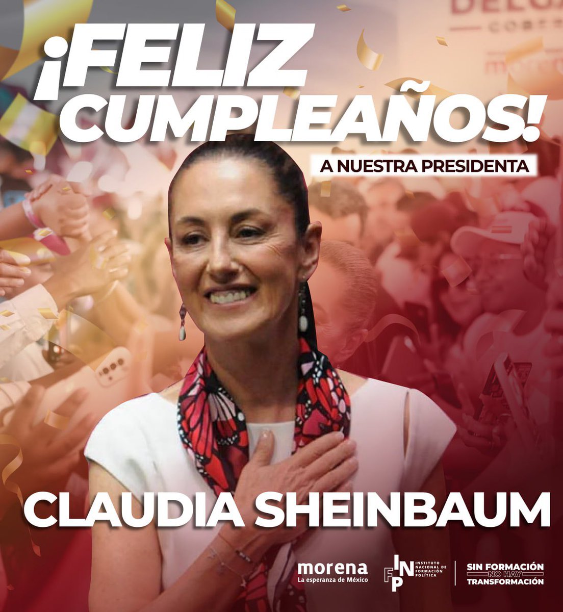 INFP Morena (@infpmorena) on Twitter photo 🎉 ¡Feliz cumpleaños, Presidenta <a href="/Claudiashein/">Claudia Sheinbaum Pardo</a>! 🇲🇽✨
Hoy celebramos la vida de una mujer valiente, científica comprometida y luchadora incansable por un México más justo, digno y libre.
Gracias por abrir camino con tu inteligencia, honestidad y convicción.
Gracias por 🎉 ¡Feliz cumpleaños, Presidenta <a href="/Claudiashein/">Claudia Sheinbaum Pardo</a>! 🇲🇽✨
Hoy celebramos la vida de una mujer valiente, científica comprometida y luchadora incansable por un México más justo, digno y libre.
Gracias por abrir camino con tu inteligencia, honestidad y convicción.
Gracias por