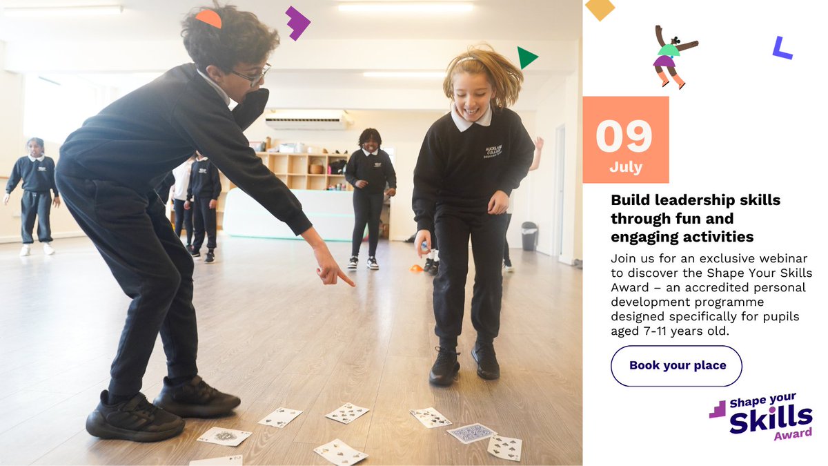 📢 Primary educators: Discover the new Shape Your Skills Award – helping pupils aged 7–11 build confidence &amp; life skills.

🗓️ Free webinar: 9 July, 15:30
🎥 Recording &amp; resources included!

👉 bit.ly/3TFUILa

 #PrimaryEducation #ShapeYourSkills #LifeSkills
