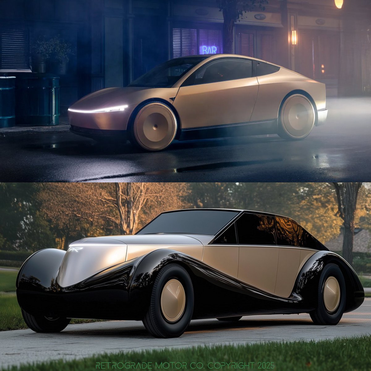 RetrogradeMC's tweet image. Congratulations @robotaxi, @Tesla_AI, @Tesla, @elonmusk and everyone else at Tesla. To top it off, congratulations to the world at the dawn of a new era! We here at Retrograde Motors can't wait to join you all in the autonomous revolution. When you're ready, let's talk FSD.