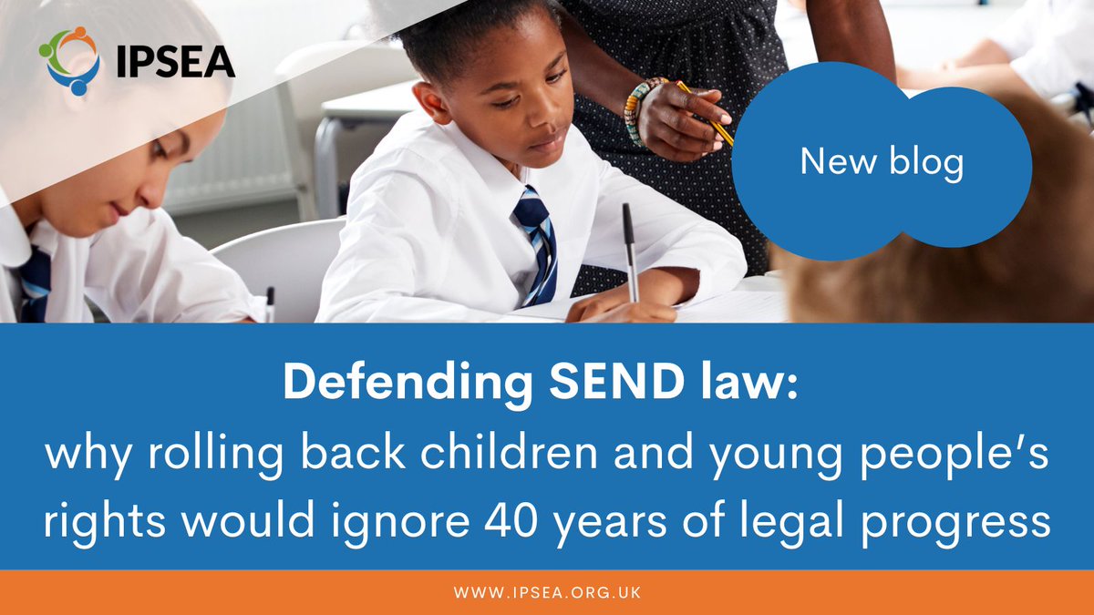 The SEND legal framework gives children &amp; YP the right to an education that meets their individual needs. 

As talk of reform grows, this blog explains why rolling back these rights would ignore 40 years of progress - and why defending the law is vital: bit.ly/465DL4o