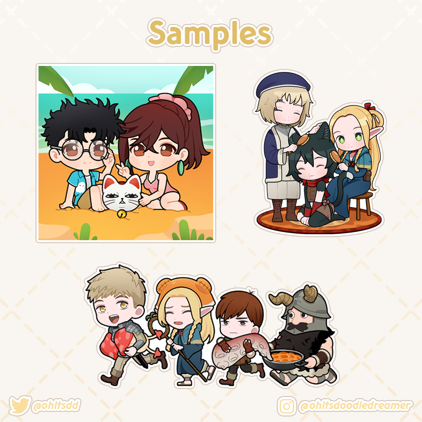 ohitsdd's tweet photo. I'm opening my chibi commissions!  If you're interested, feel free to reach out! RTs are super appreciated 💖 #chibi #commissionsopen #anime #Dandadan #okarun #momo #dungeonmeshi #ApothecaryDiaries #bocchi #psyduck https://t.co/zq5zGuBibn