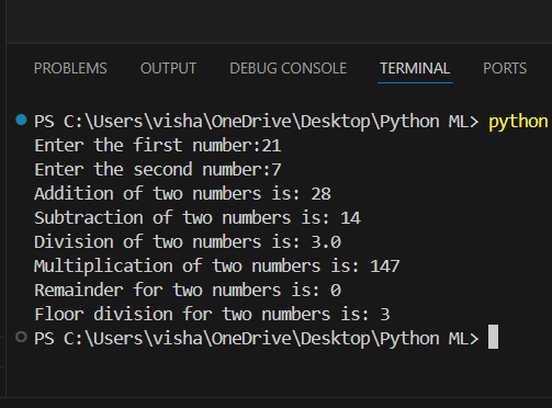 VishakhaKa58462's tweet image. 🚀 Day 3 of learning #Python
Built a mini calculator using input(), int(), and basic operators!
Takes 2 numbers and shows all operations: +, -, *, /, %, //
Every line of code = one step closer 💻✨
#30DaysOfCode #PythonJourney #DevJourney