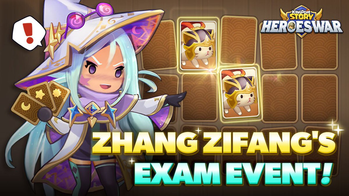 🃏Zhang Zifang's EXAM EVENT is back!!🃏

🗓️Date : 06/25(Wed) 04:00 ~ 6/30(Mon) 14:59 (UTC+0)

Play 💛Memory Matching Game with heroes💛 and get rewards !

🌟23 seconds : 100 Medal of Yu Ji

Rank🥇: 350 Medal of Zuo Ci
Rank🥈: 300 Medal of Zuo Ci
Rank🥉: 270 Medal of Zuo Ci

#nft