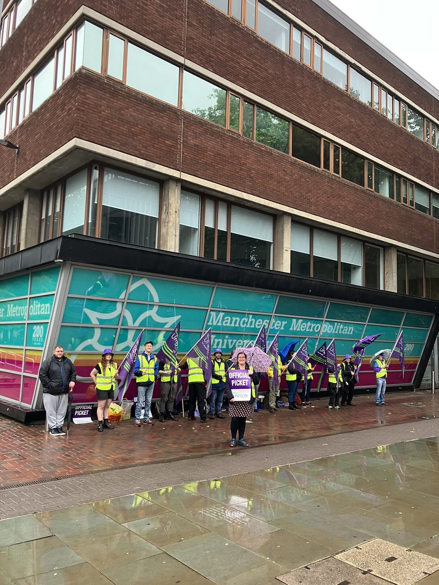 It’s day 1 of the strike at Rainchester Wetropolitan University!

Obviously being northern we’re made of sterner stuff so the drizzle won’t put us off in our fight for fair pay!