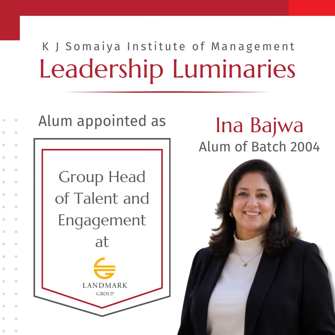 Ina Bajwa (<a href="/inabajwa/">Ina Bajwa</a>), Alum of Batch 2004, with over 2 decades of experience in Talent Management and Human Resources, has achieved a significant milestone by joining the Landmark Group (<a href="/GroupLandmarkIn/">Group Landmark</a>) as their Head of Talent &amp; Engagement in the retail division. This