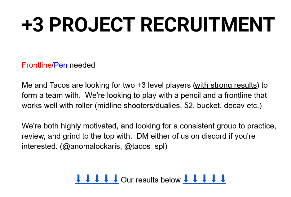 Me and <a href="/tacos_spl/">Tacos!</a> are looking for two people to join our project.  If you meet the requirements and would like to play with us, contact either one of us on discord.

Any interactions appreciated ♻️🫶