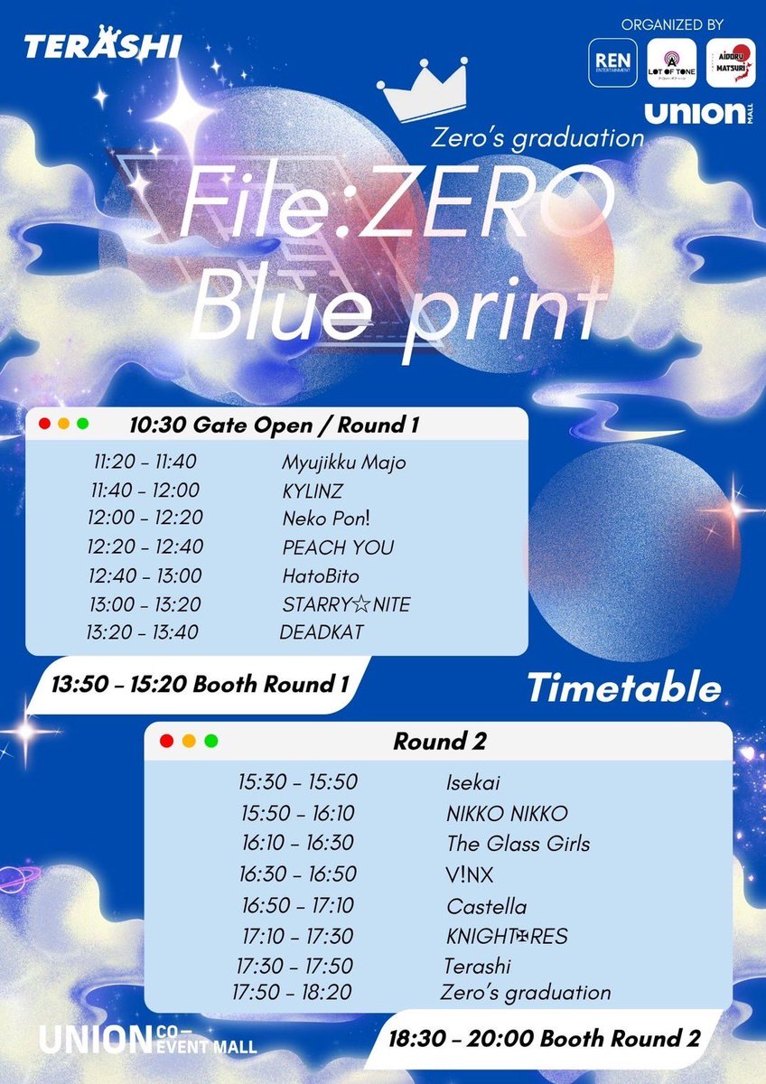 A_Lot_Of_Tone's tweet photo. Zero’s Graduation: File:ZERO – Blue print
🗓️ วันเสาร์ที่ 28 มิถุนายน 2568
⏰ ตั้งแต่เวลา 10:30 น. – 21:00 น.
📍 B Floor, Union Mall
: EVENT TICKET :
🎟 S TICKET (Limited 20 Tickets)
💰 Price: 800 บาท โซนหน้ารั้ว
แถมฟรี Sha-me Ticket 1 ใบ
เลือกเมมเบอร์ใน Terashi ได้เท่านั้น
สามารถซื้อบัตร S TICKET ได้บริเวณบูธ Official หน้างาน
📝 สำหรับท่านที่เข้าพื้นที่เป็นลำดับแรก ๆ ขอสงวนสิทธิ์ไม่จองที่ให้บุคคลอื่น
#ALotOfTone #RenEntertainment #Terashi #テラシ
#zerograduation #zeroterashi