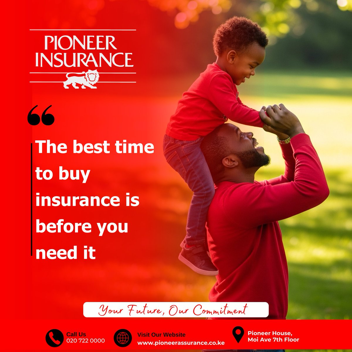 The best time to buy insurance is before you need it. Think ahead, protect your future!

#Insurance #ProtectYourFuture #PeaceOfMind #FinancialPlanning #BePrepared