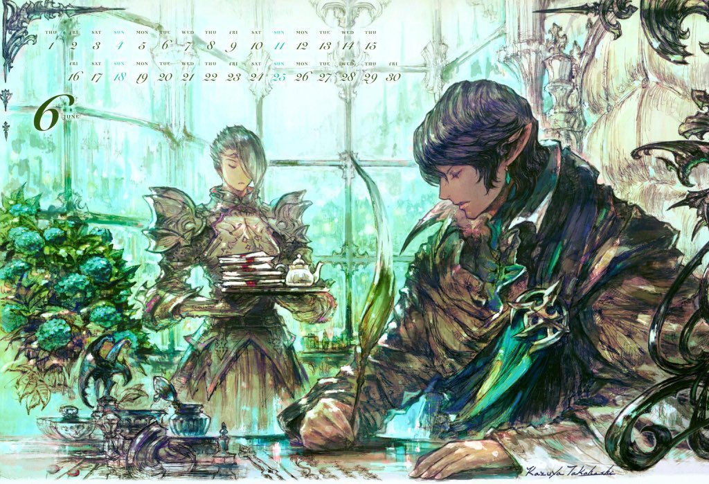 Happy 10th Anniversary to FFXIV HEAVENSWARD, but especially Happy 10th anniversary specifically to the GOAT, Ser Aymeric de Borel 🥹

I always circle back to Takahashi’s official art of Ser Aymeric here with Lucia serving tea ugh, so beautiful 🥹