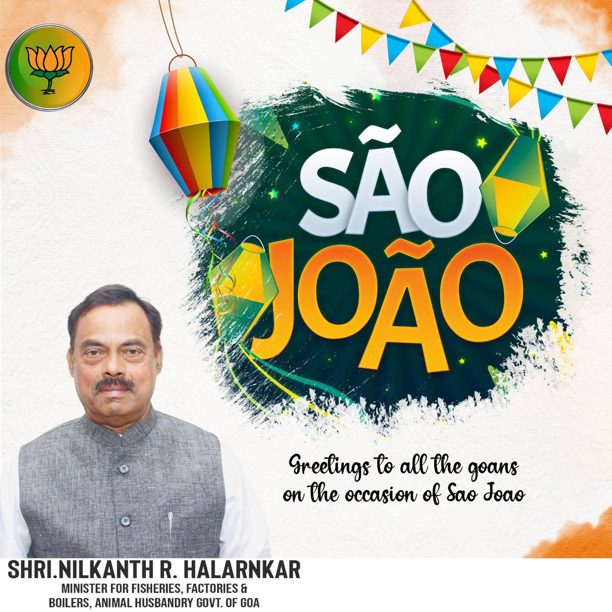 Nilkant Halarnkar (@nilkanthalarnk1) on Twitter photo Hearty greetings to all my fellow Goenkars on the Feast of São João. May this vibrant festival bring happiness and prosperity. 
Viva São João! Hearty greetings to all my fellow Goenkars on the Feast of São João. May this vibrant festival bring happiness and prosperity. 
Viva São João!