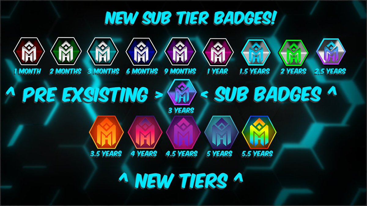 MetaHex_'s tweet image. NEW SUB BADGES! FOR THOSE WHO HAVE SUBBED FOR AN ETERNITY!