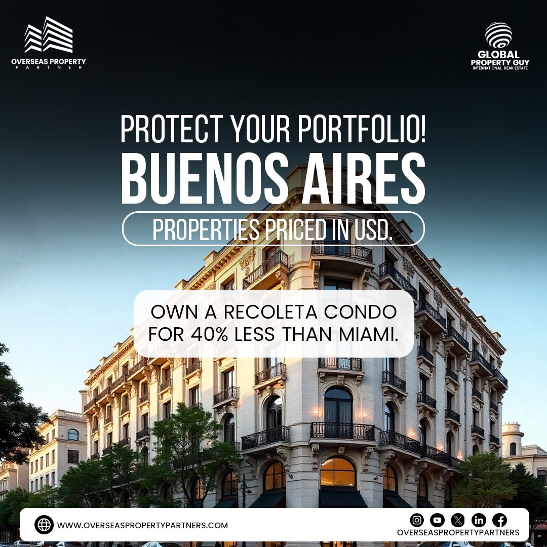 OverSeasPP's tweet photo. 🛡️ Protect your portfolio! Buenos Aires properties priced in USD.
🏙️ Own a Recoleta condo for 40% less than Miami.

For Booking Visit: https://t.co/Pi5tcx7UB5

#InflationProof #ArgentinaDeals #DollarInvestments https://t.co/EYbJGyN2wd