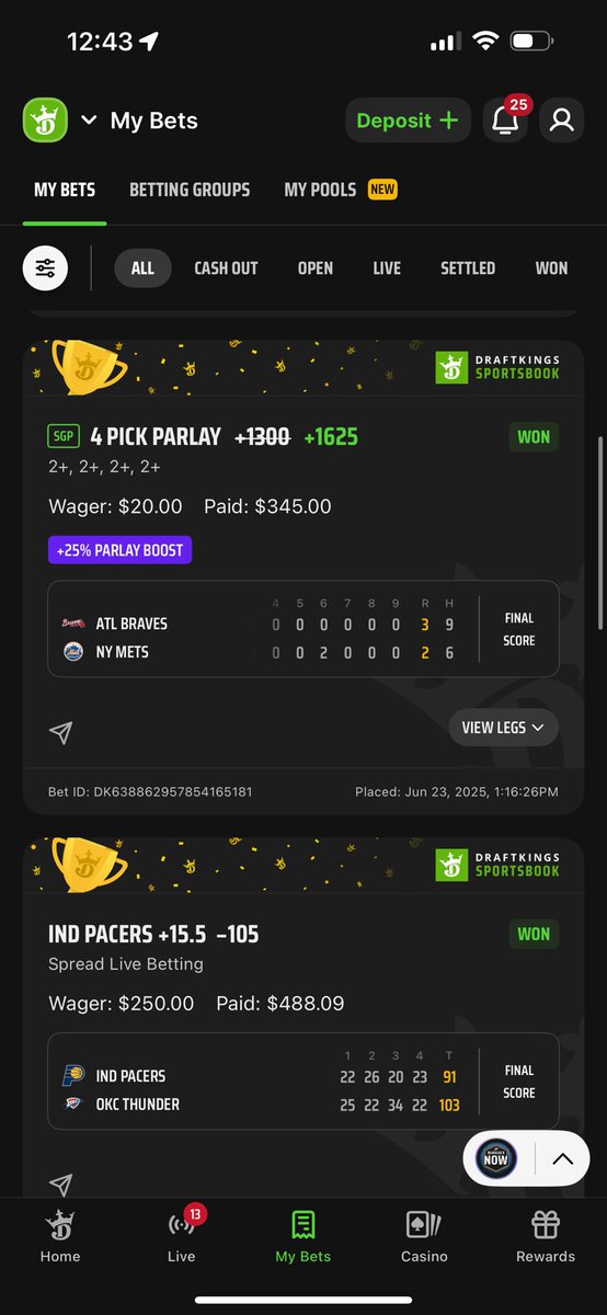 garyzhangco's tweet photo. Dinger Monday!!!! 2k cashed ✅

#gamblingX #parlay https://t.co/Sl84qZg0Sg