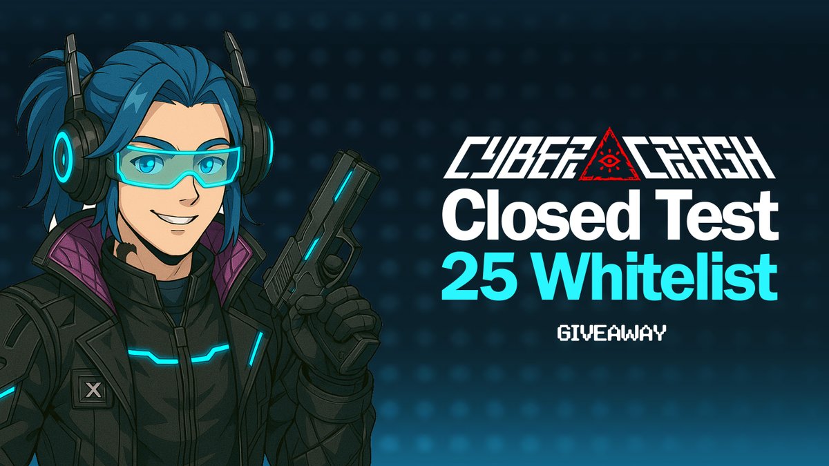 🎉Bangbowo x CYBER CRASH Whitelist Giveaway!

Partnership with <a href="/CyberCrashRpg/">Cyber Crash</a>  we're giving away 25 Whitelist for upcoming Closed Test with $100K total prizes on 3rd July!

What is CYBER CRASH ?
Backed by Spartan Group, Animoca Ventures, Mantle EcoFund, and SevenX Capital, Cyber