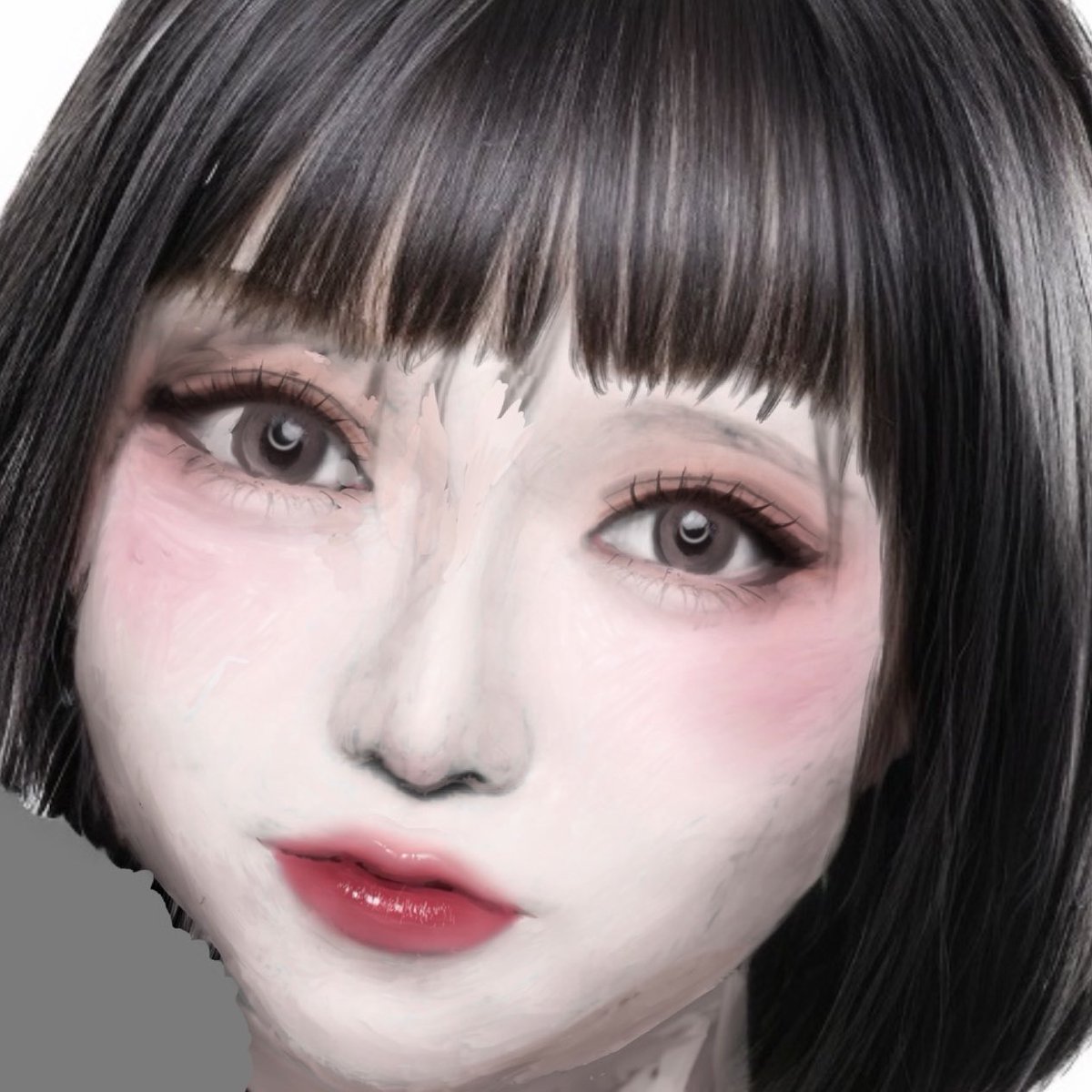 元の絵の顔だけ
#イラスト好きな人と繋がりたい #絵描きさんと繋がりたい　#絵描きさんにフォローされたい　#絵描きさんフォロバ100  #イラスト好きな人と繋がりたい　#絵柄が好みって人にフォローされたい　#初夏の創作クラスタフォロー祭