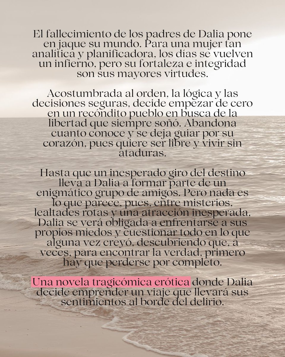 Sergio Ortiz (@sergiortiz04) on Twitter photo Mañana estará disponible "Yo, Dalia" en ebook y tapa blanda.
Una historia muy especial para mí, con una protagonista llena de emociones, luces, sombras… y una forma de querer tan imperfectamente humana. 🥰
#nuevalectura #novelaromantica
<a href="/gratiskindle/">gratis-para-kindle</a> Mañana estará disponible "Yo, Dalia" en ebook y tapa blanda.
Una historia muy especial para mí, con una protagonista llena de emociones, luces, sombras… y una forma de querer tan imperfectamente humana. 🥰
#nuevalectura #novelaromantica
<a href="/gratiskindle/">gratis-para-kindle</a>