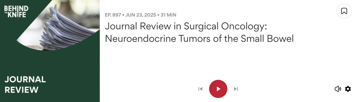 BehindTheKnife (@behindtheknife) on Twitter photo 🚨NEW EPISODE ALERT🚨
Journal Review in Surgical Oncology: Neuroendocrine Tumors of the Small Bowel
💪🏼 on em' <a href="/vreelant/">Timothy Vreeland, MD</a> @usarmydoc24 <a href="/connor_chick/">Connor Chick</a> <a href="/lexyadams16/">Lexy Adams MD, MPH</a> <a href="/elizcarpenter16/">Elizabeth Barbera, MD</a>
🎧app.behindtheknife.org/podcast/journa…🎧 🚨NEW EPISODE ALERT🚨
Journal Review in Surgical Oncology: Neuroendocrine Tumors of the Small Bowel
💪🏼 on em' <a href="/vreelant/">Timothy Vreeland, MD</a> @usarmydoc24 <a href="/connor_chick/">Connor Chick</a> <a href="/lexyadams16/">Lexy Adams MD, MPH</a> <a href="/elizcarpenter16/">Elizabeth Barbera, MD</a>
🎧app.behindtheknife.org/podcast/journa…🎧