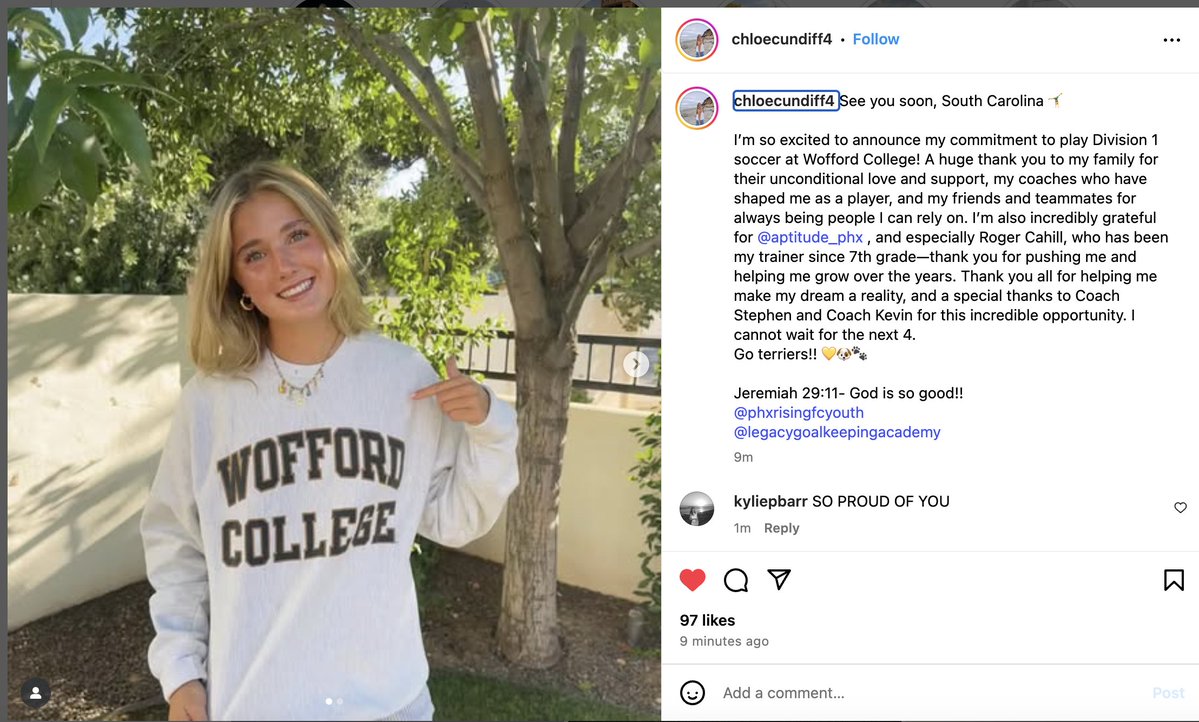 Congratulations ❤️ to this #ECNL player who has verbally committed to play college soccer!! #GK