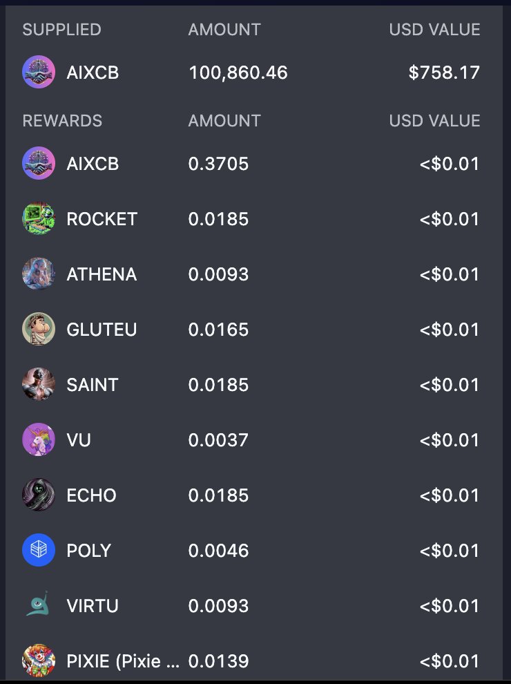 OceanRwinner's tweet photo. Everyday CLAIM REWARDS, by staking $aixcb on @aixCB_Vc , 
REWARDS like $rocket, $athena, $gluteu, $saint, $vu, $echo, $poly, $virtu, $pixie, $gm, $nikita
SUPER BULLISH on @virtuals_io 
not forget to mention another project like @VaderResearch @Vader_AI_ https://t.co/XwIw2ajTIq