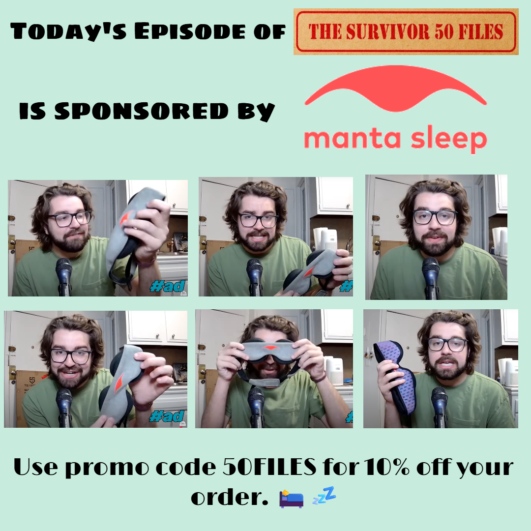 McDonlons's tweet photo. Today's Episode of The #Survivor50 Files Podcast with @BrandonDonlon is sponsored by @MantaSleep
Make Sure to use promo code 50FILES for 10% off your order. 🛌💤
#Survivor #Survivor50 #Survivor45 #RHAP #RobHasAPodcast @RobHasApodcast https://t.co/e03qqFzjGQ