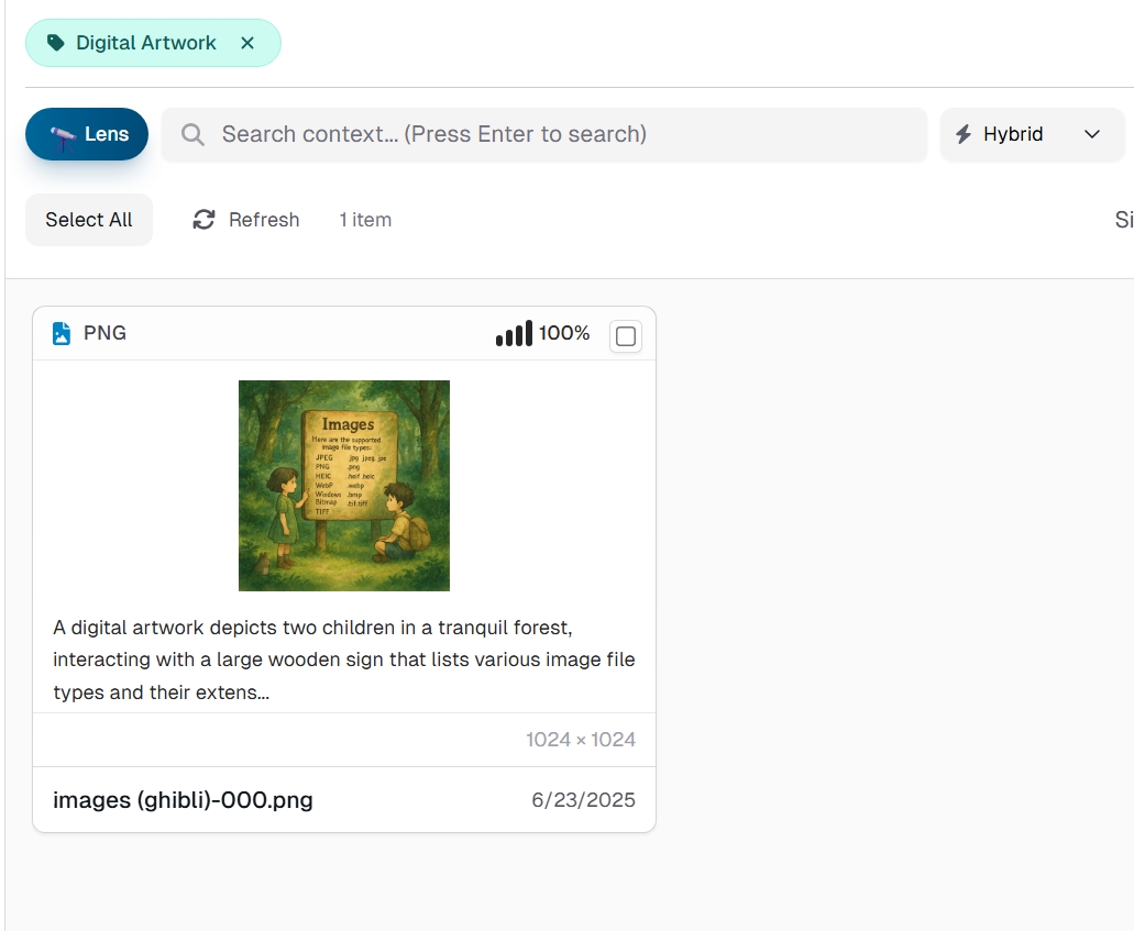 Seamless filtering of your LLM context w/ <a href="/zine_ai/">Zine.AI</a> 

Automatic 'observations' as a knowledge graph.

Filter by any label, person, organization, etc.

Can even 'find similar' by text or image.

Build context, chat with any LLM, or share via MCP.