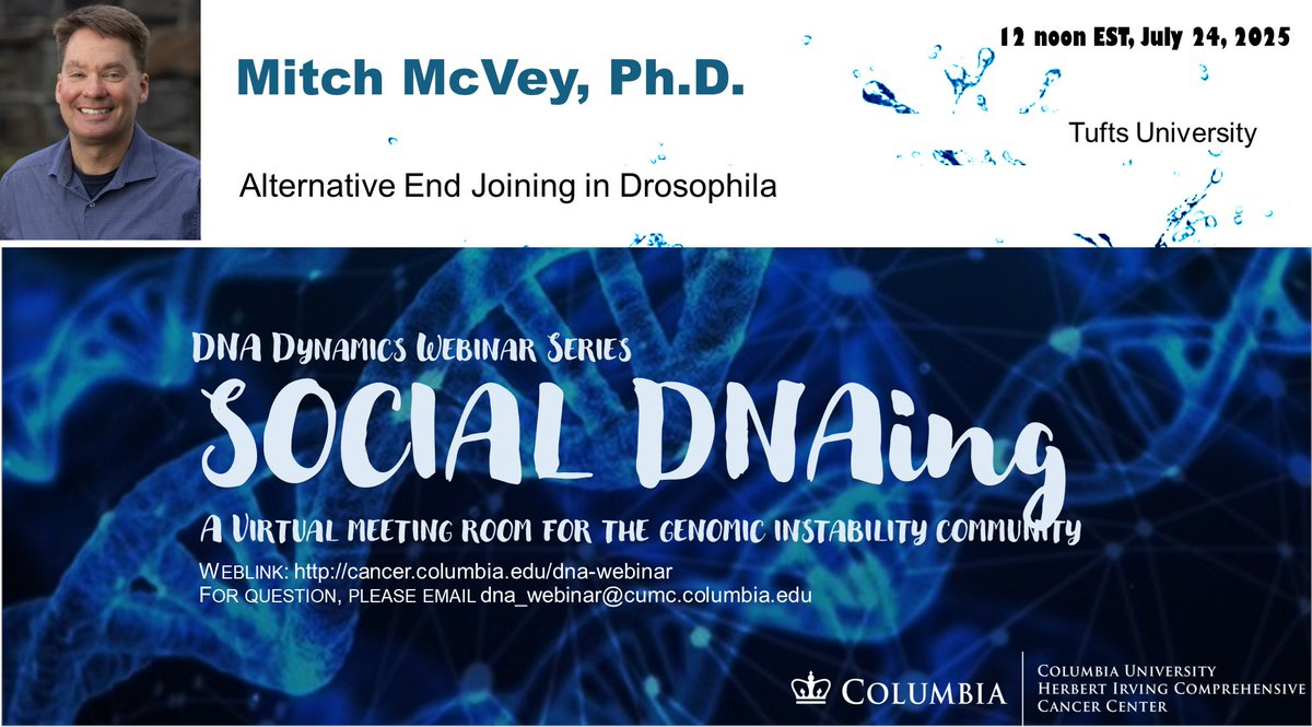 Than Dr. Petr Cejka <a href="/CejkaLab/">Cejka Lab</a> for another great webinar.  Dr. Mitch McVey will join us from Boston! Let the fly fly!  Sign up at cancer.columbia.edu/research/progr…