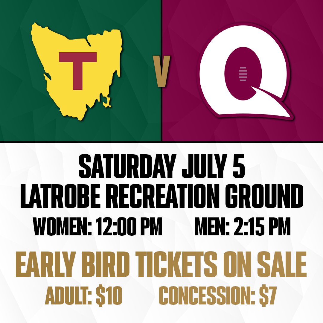 The Map is back on July 5, with our Senior Talent Academy sides set to take on Queensland once again!

Early bird tickets are on sale now - get yours and get ready to see Tassie’s finest in action: trybooking.com/DCXYU