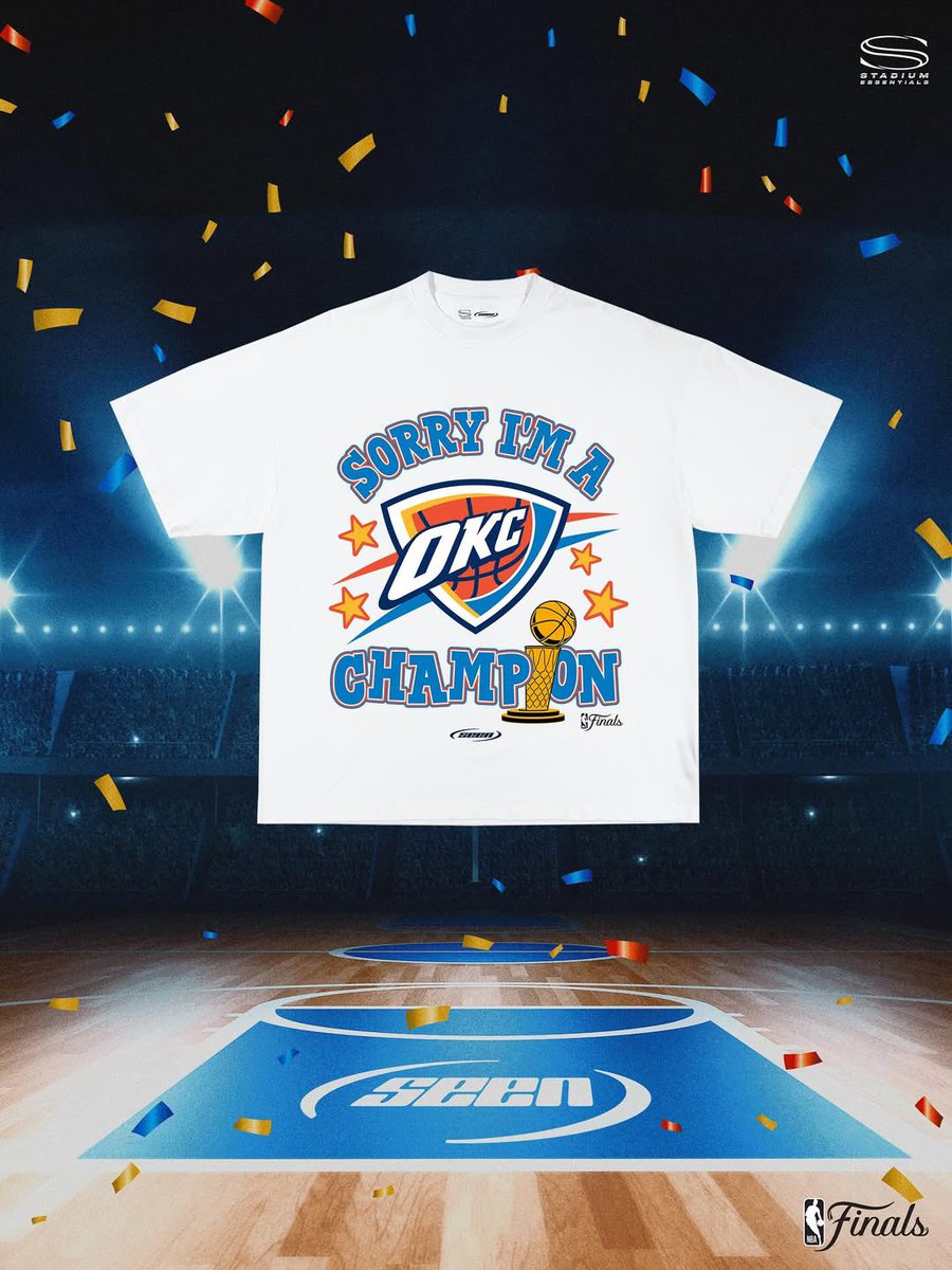 Complex's tweet photo. OKC 2025 NBA Champs 🏆

Shop the OKC tee now on Complex Shop: https://t.co/wcoxQIX6hj https://t.co/Rs6jqfrSkp