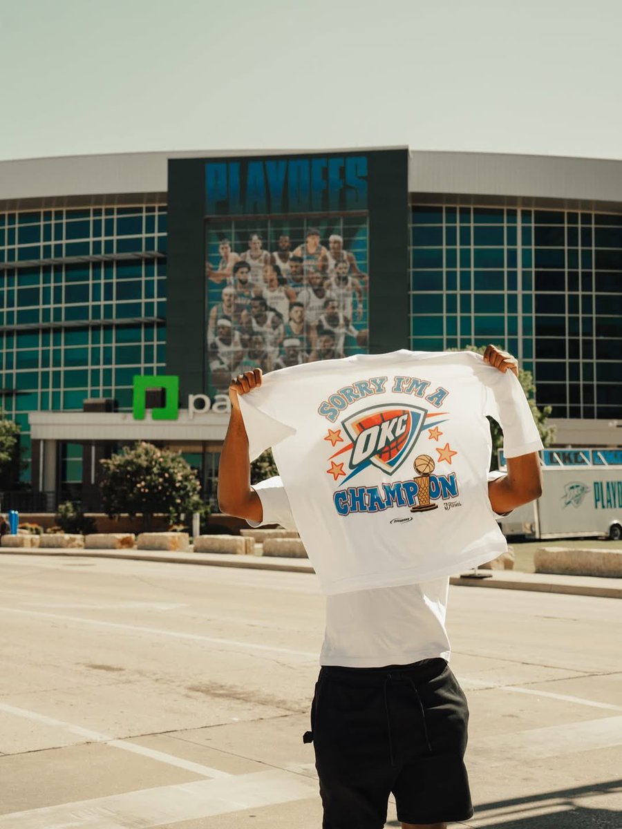 Complex's tweet photo. OKC 2025 NBA Champs 🏆

Shop the OKC tee now on Complex Shop: https://t.co/wcoxQIX6hj https://t.co/Rs6jqfrSkp
