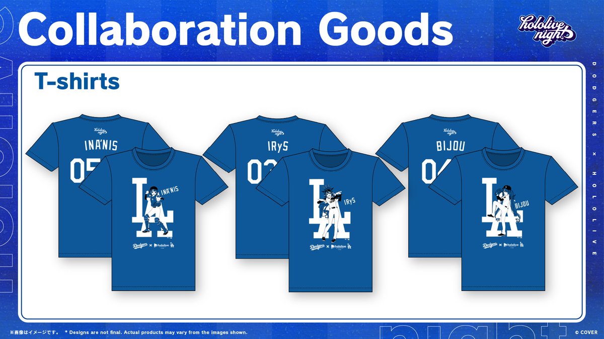 hololive_En's tweet image. ⚾ #hololiveDodgers ⚾
👕 New Collab Merch Added! ✨
T-shirts, Can Coolers, and Clear Tote Bags will be available on July 5 at Dodger Stadium!
Don’t miss your chance to get this exclusive merch — at the venue, on the day! 🎉
🎫dodgers.com/hololive