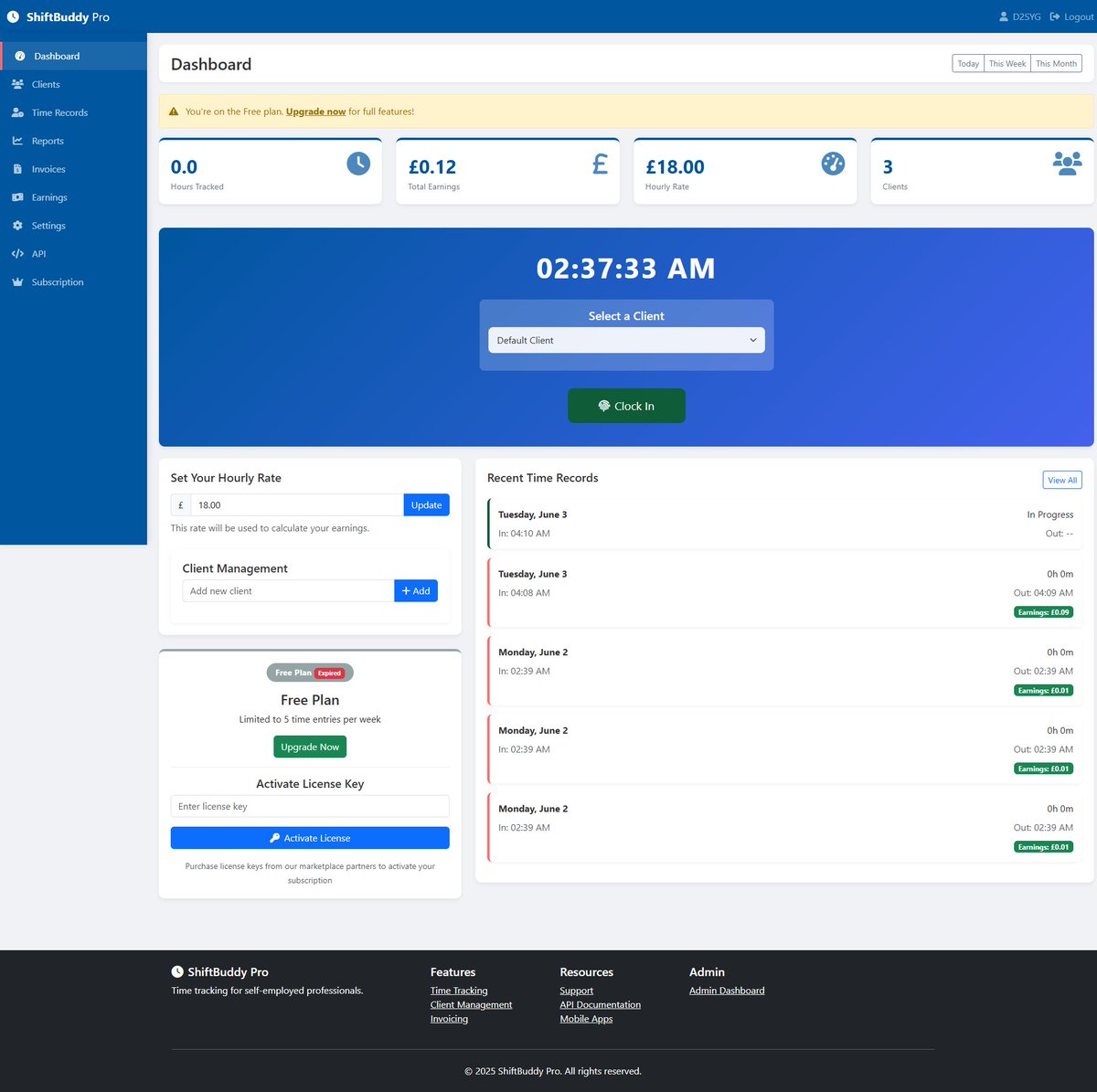 D2Freelancing's tweet photo. ShiftBuddy Pro in development by D2-Freelancing.
A standalone time-keeping site for self-employed/sole traders - COMING SOON

Contact us: info@d2freelancing.co.uk

Visit our website: https://t.co/W7vcACSQ9w

Message us on X https://t.co/X2J4RQYkPU