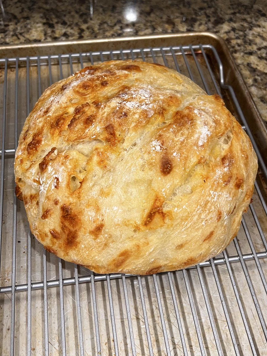 PowellJohnT's tweet photo. Pretty proud of my cheffing today.
1) Channeled my inner Anner today- Cheesy Bread
Cc: @anna_w_wilson
2) Million Dollar Chicken for dinner. A fancy riff on a OHouse Dining hall classic.
Ole #SorryCarter had this to say:
“Dad, This bread is amazing.” 🫶
#RunTheDangBakeryBobo https://t.co/AZeOrFB4pC