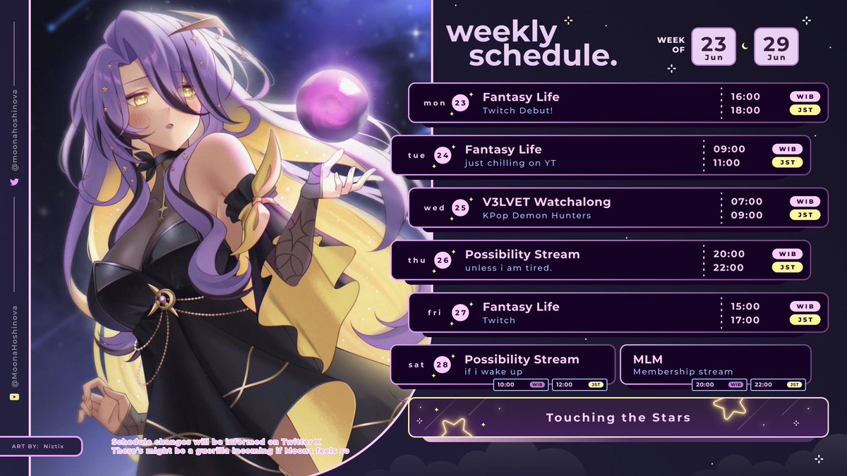 【SCHEDULE】 Actually making a schedule... #Moona_LiveSchedule
