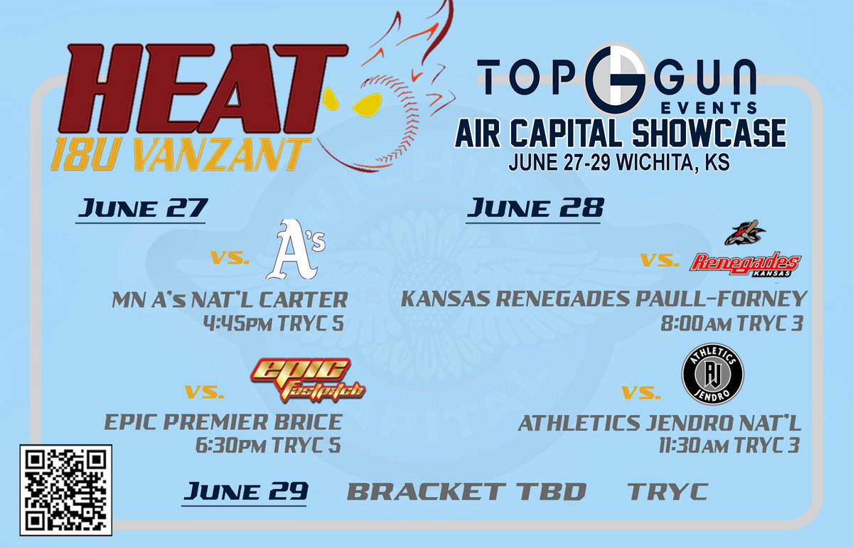Schedule for the Top Gun Air Capital Showcase in Wichita, KS!! 👁️👁️