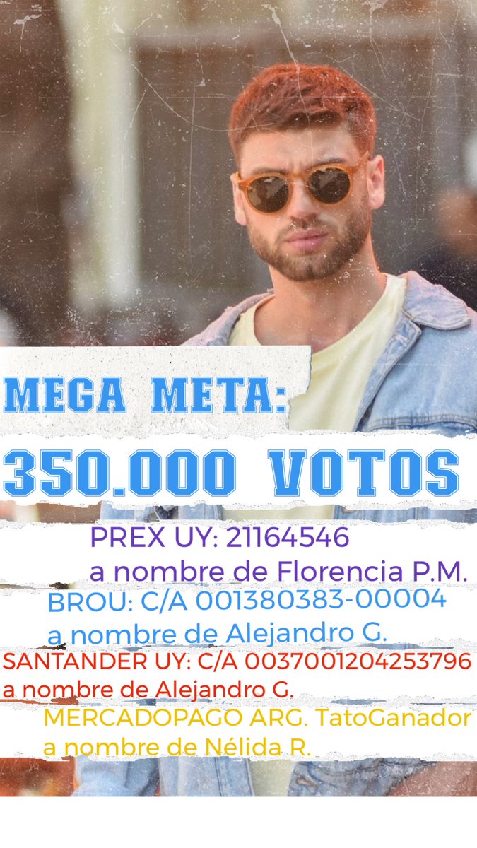 Ahora si gente A TODO O NADA 🫡

TATO AL 9009

👉🏿 Actualización: 323.280/350.000

#GranHermano