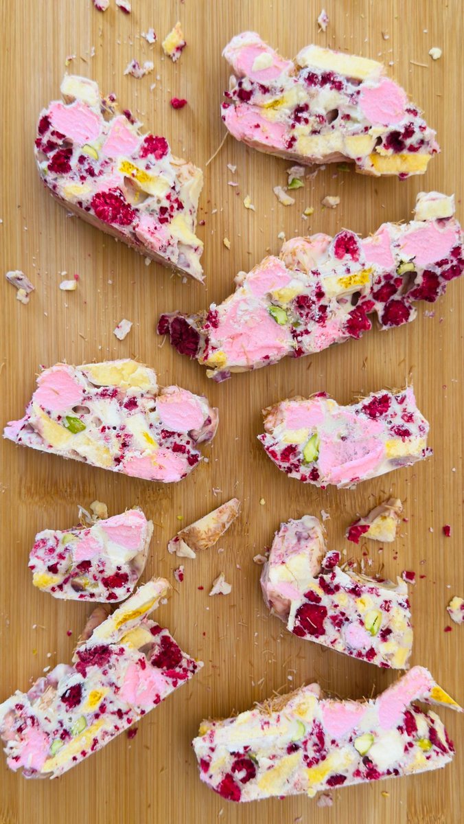 Jerry James Stone (@jerryjamesstone) on Twitter photo Made some <a href="/TonysChocoUS/">TonysChocolonely US</a> white chocolate rocky road with strawberry marshmallows, pistachio, freeze dried mango, freeze dried raspberry, and kadayif. Made some <a href="/TonysChocoUS/">TonysChocolonely US</a> white chocolate rocky road with strawberry marshmallows, pistachio, freeze dried mango, freeze dried raspberry, and kadayif.